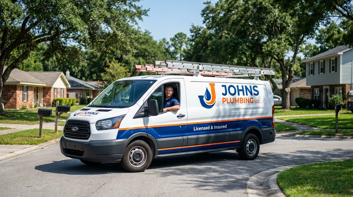 Johns Plumbing LLC service van in Osage City, KS