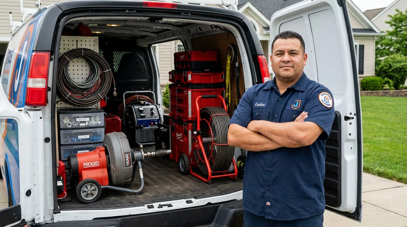 Professional drain cleaning equipment and Johns Plumbing LLC plumber in Osage City
