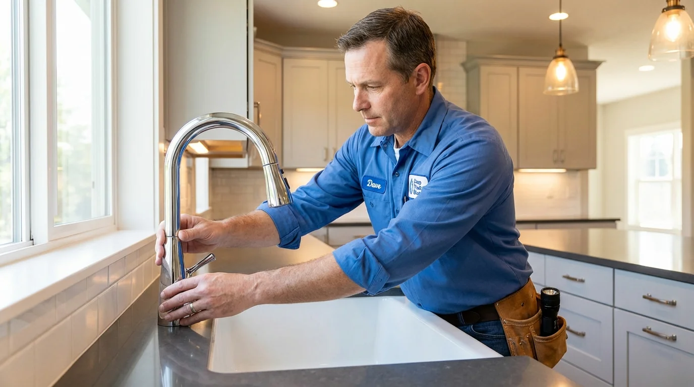 Kitchen faucet installation by Johns Plumbing LLC in Osage City